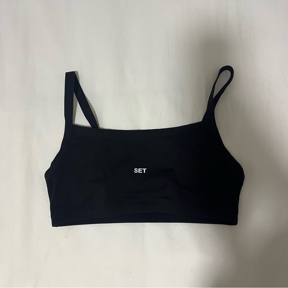 SET Active Black Logo Sports Bra